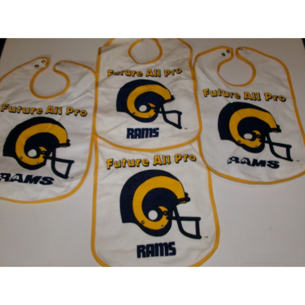 4PC LOT LOS ANGELES RAMS BABY BIBS BIB  FEEDING    VINTAGE T1